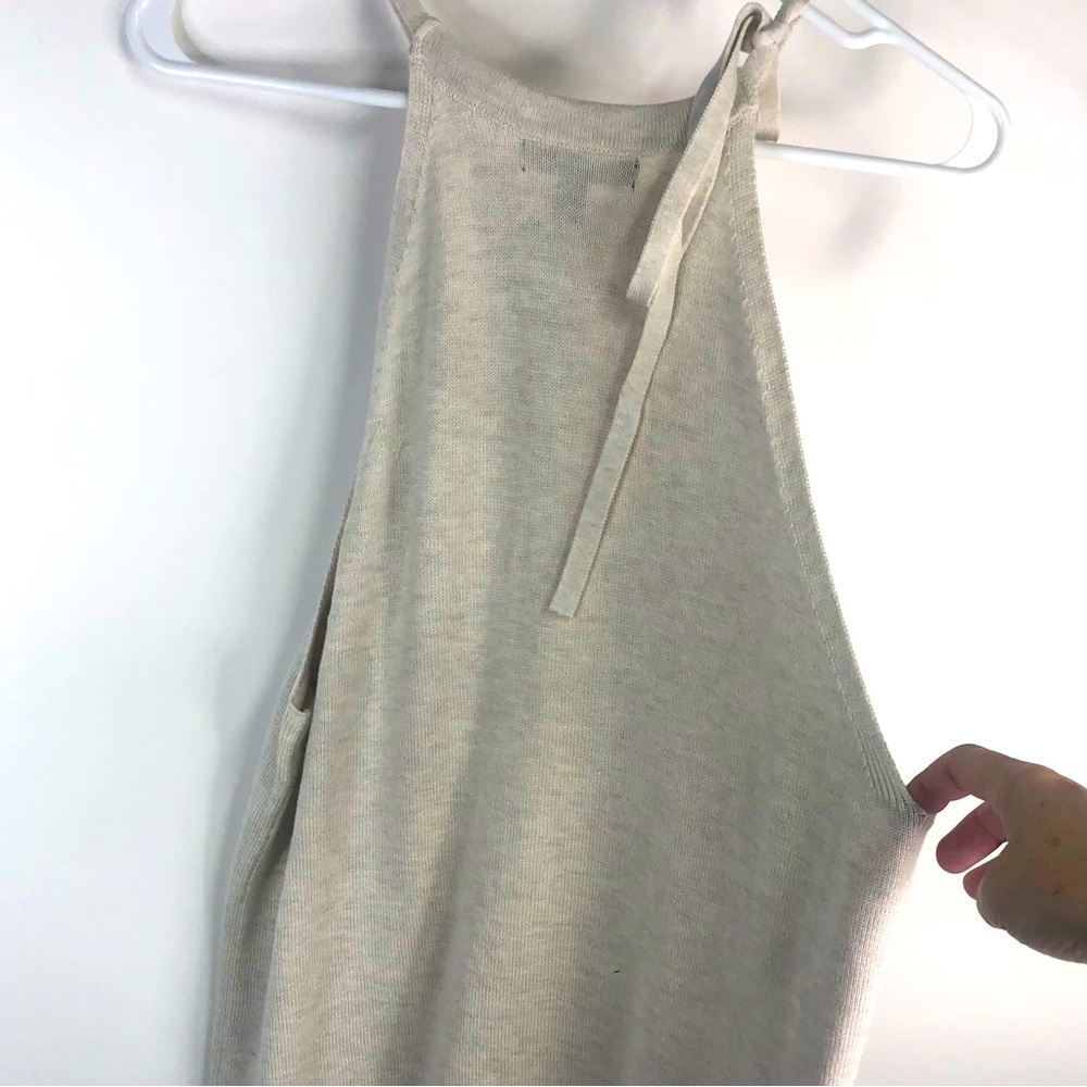 Banana Republic beige cream halter sweater top scoop neckline L - Picture 5 of 11